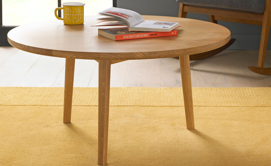 Nordic Solid Oak Circular Coffee Table