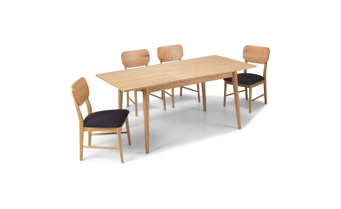  Nordic Solid Oak 140-180cm Extending Dining Table