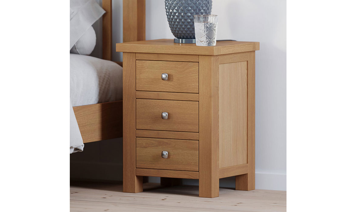 Lavenham Oak 3 Drawer Bedside