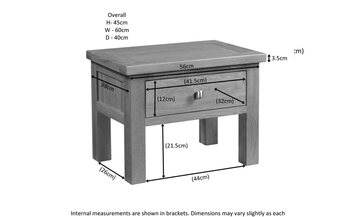 Lavenham Oak Side Table With Drawer