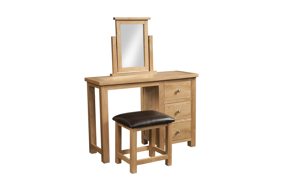 Lavenham Oak Single Pedestal Dressing Table & Stool 
