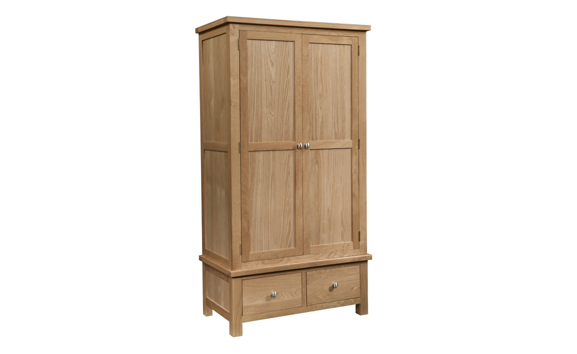 Lavenham Oak Gents Wardrobe With 2 Drawers