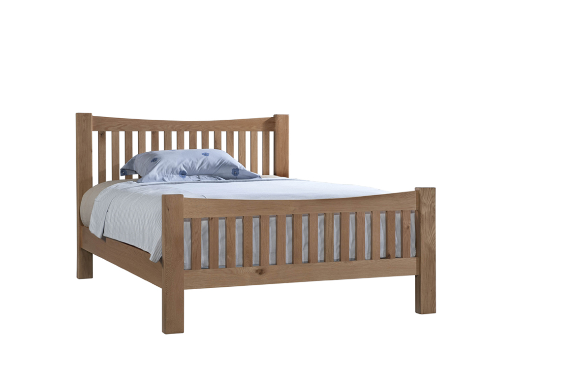 Lavenham Oak High End 4ft6 Double Bed Frame, Oak Beds, Mattresses