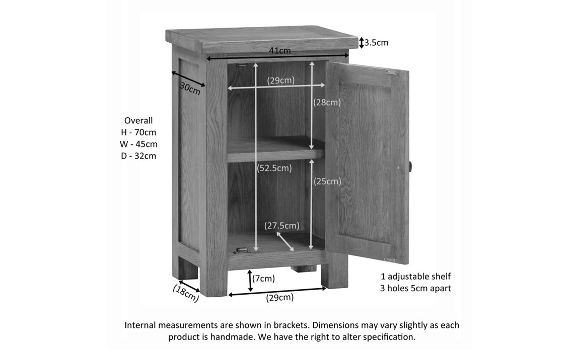 Lavenham Oak 1 Door Cabinet