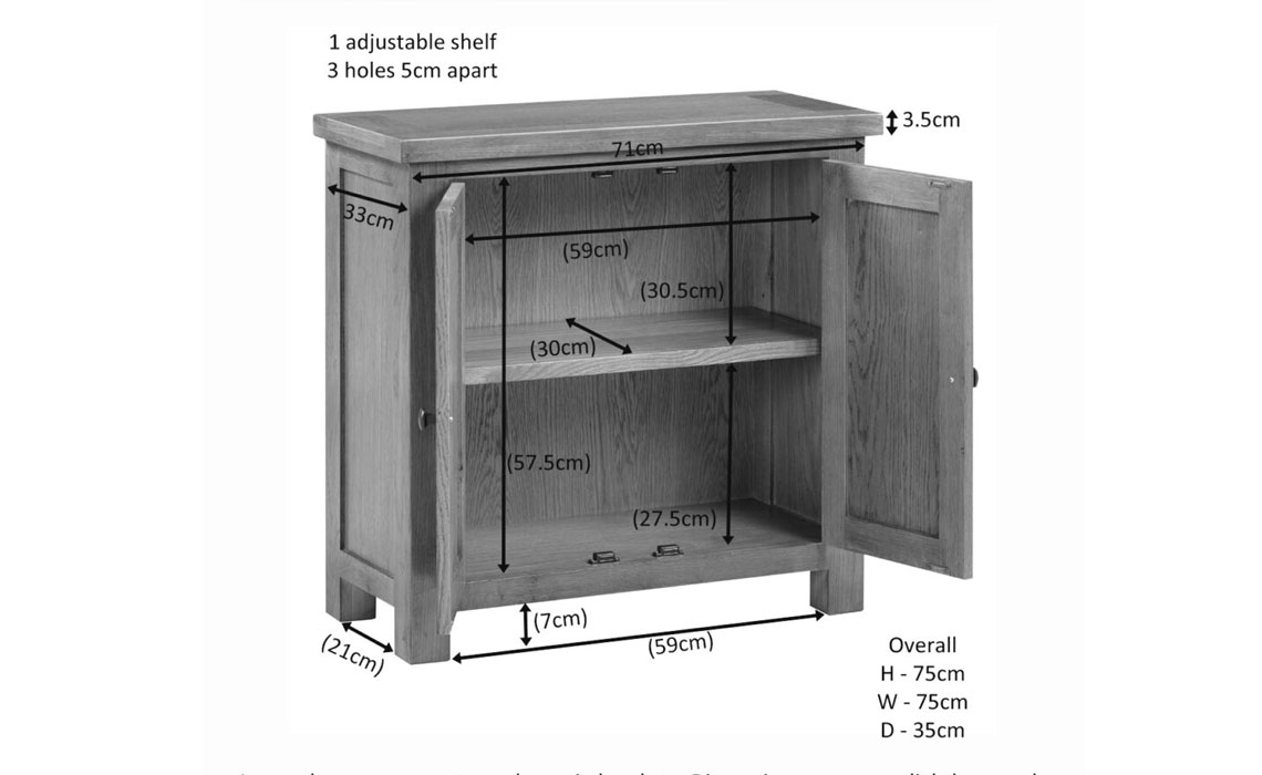 Lavenham Oak 2 Door Cabinet