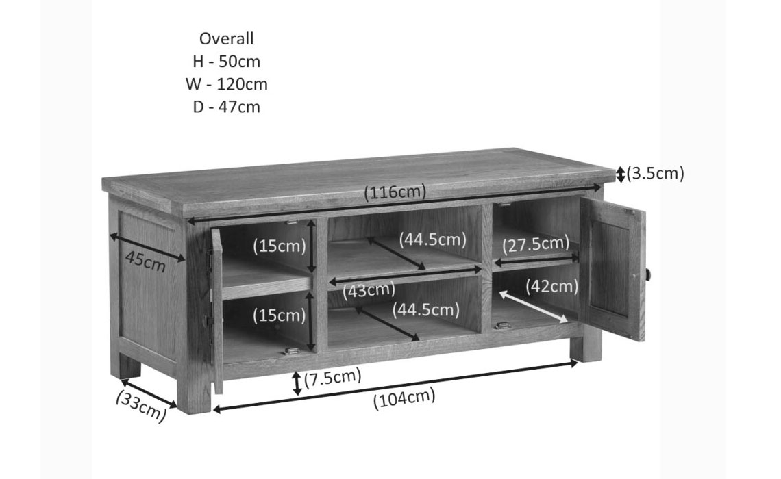 Lavenham Oak Large TV Unit