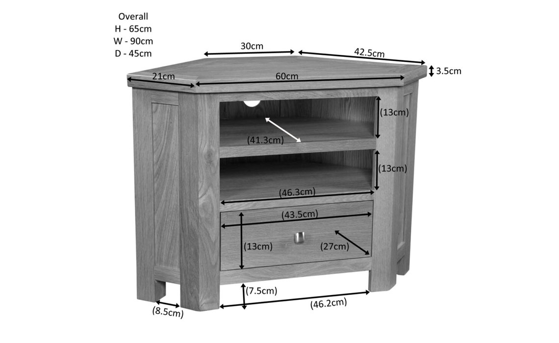 Lavenham Oak Corner TV Unit