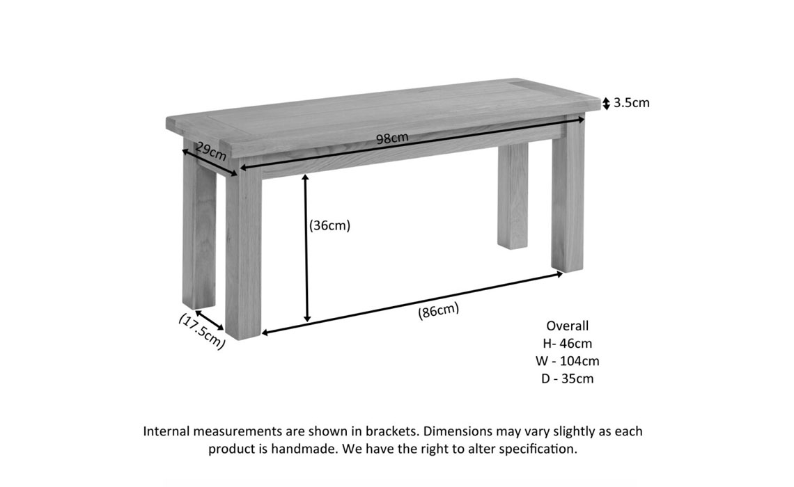 Lavenham Oak Medium Bench