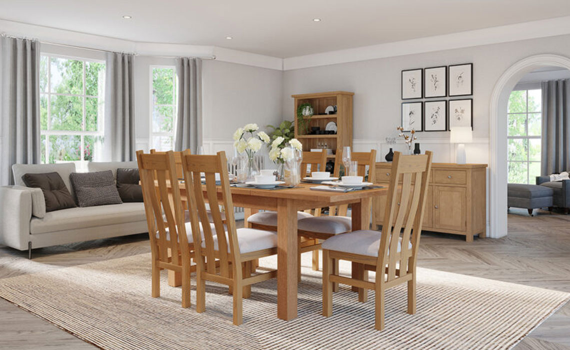 Lavenham Oak 120-153cm Extending Dining Table 