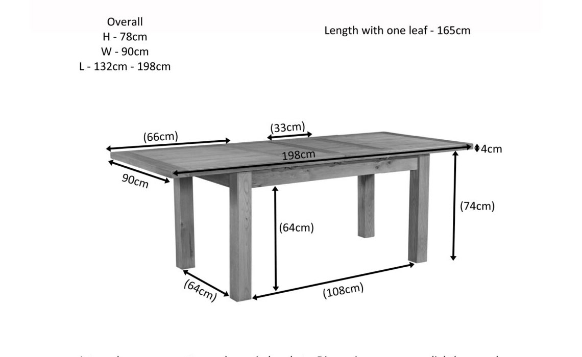 Lavenham Oak 132-198cm Extending Dining Table