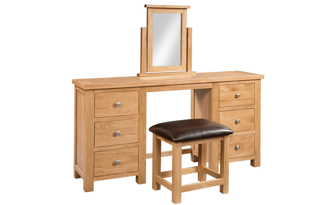 Lavenham Oak Double Pedestal Dressing Table & Stool  