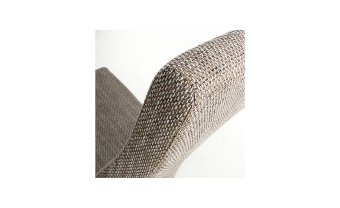 Baxter Wave Back Tweed Oatmeal Dining Chair