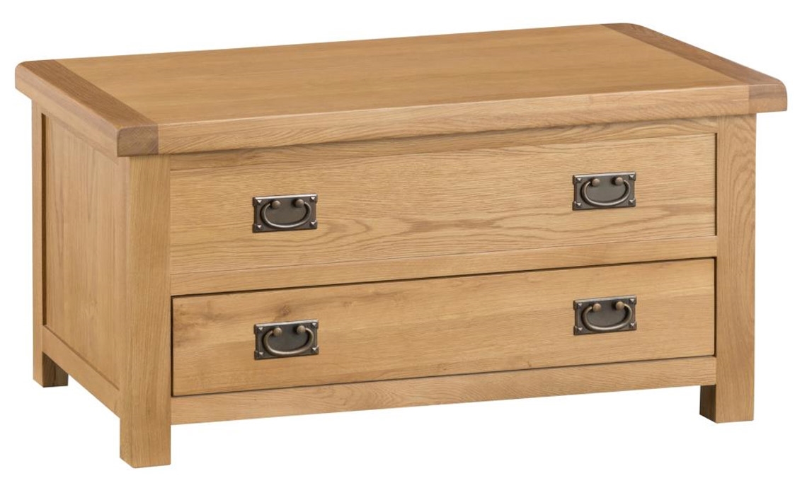 Burford Rustic Oak Blanket Box