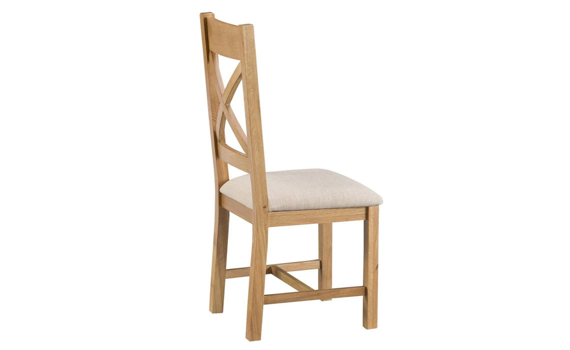 Burford Rustic Oak Cross Back Chair Fabric