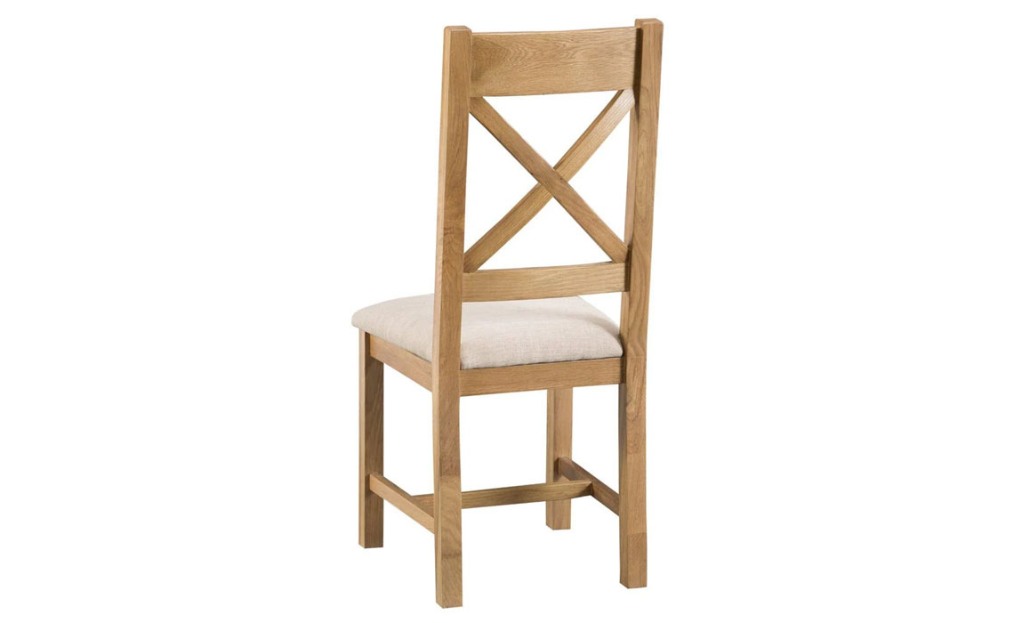 Burford Rustic Oak Cross Back Chair Fabric