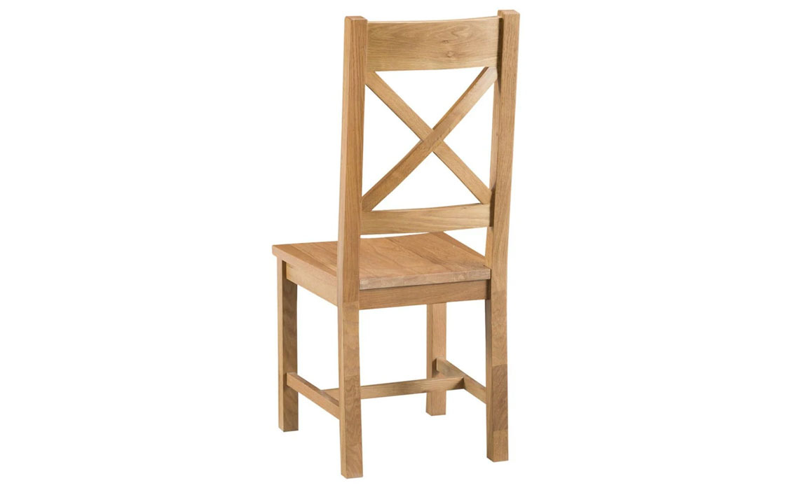 Burford Rustic Oak Cross Back Chair Wooden Seat