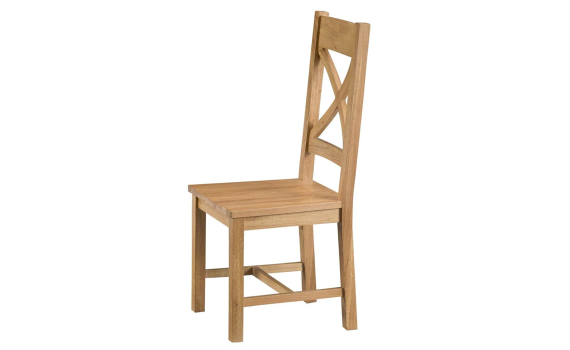 Burford Rustic Oak Cross Back Chair Wooden Seat