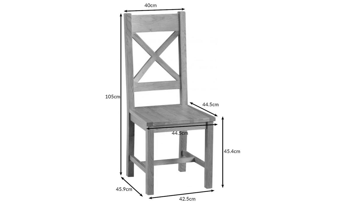 Burford Rustic Oak Cross Back Chair Wooden Seat