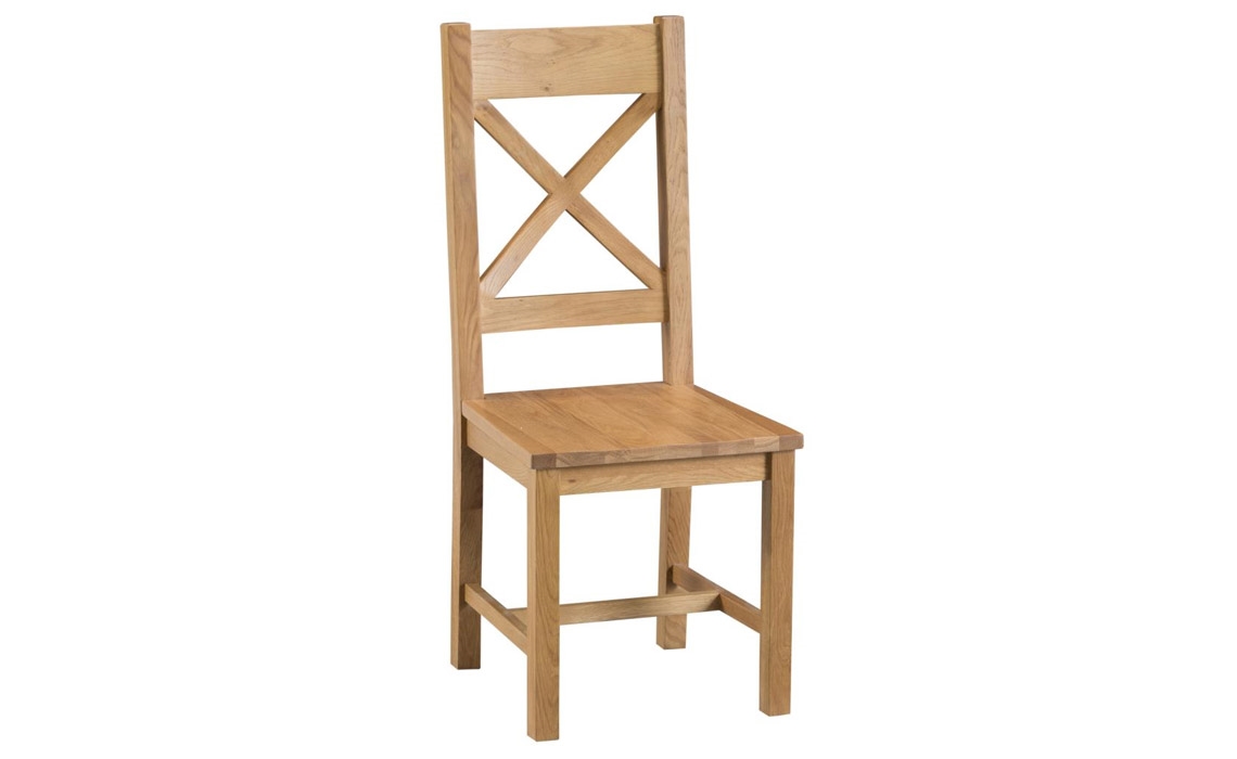 Burford Rustic Oak Cross Back Chair Wooden Seat