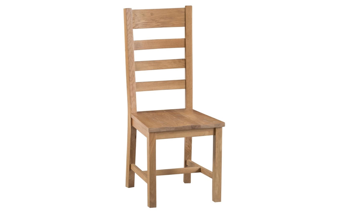 Burford Rustic Oak Ladder Back Chair Wooden Seat