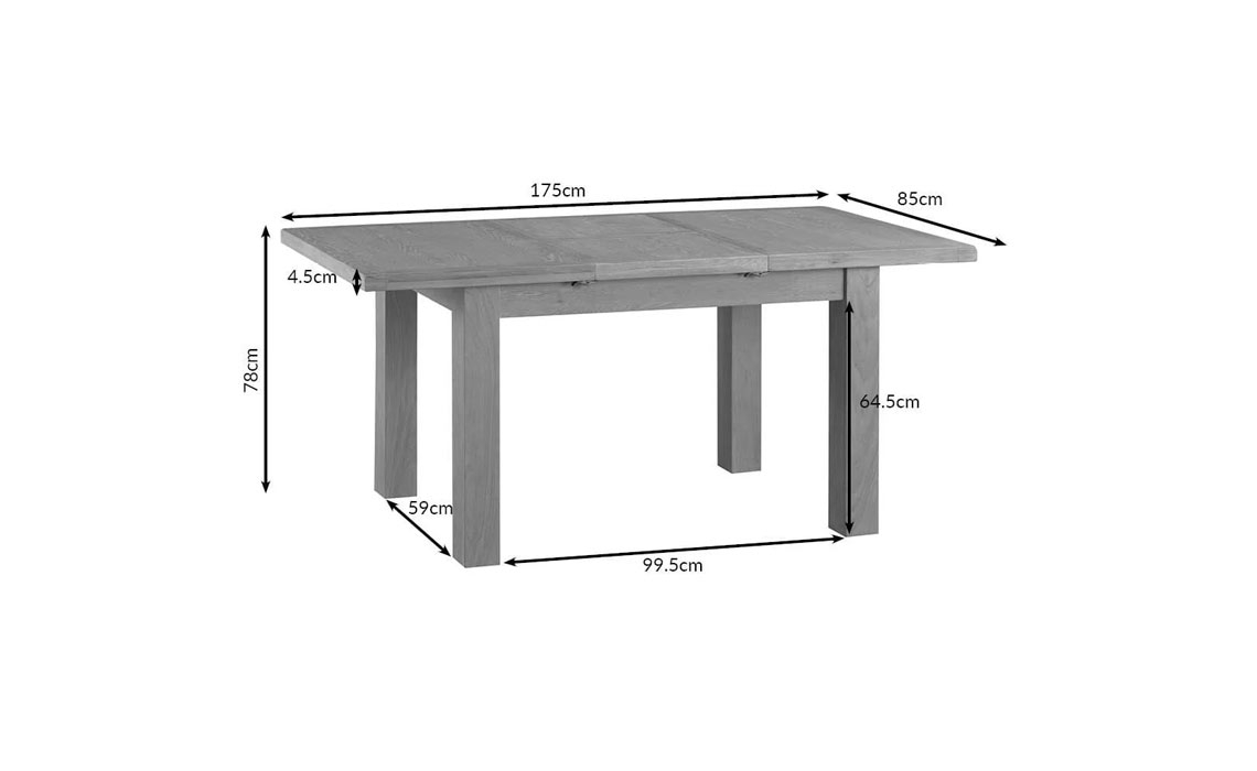 Burford Rustic Oak 125-175cm Butterfly Extending Dining Table