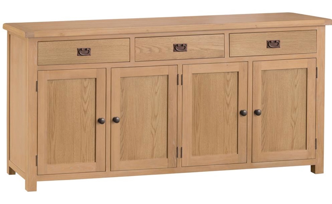 Burford Rustic Oak 4 Door Sideboard