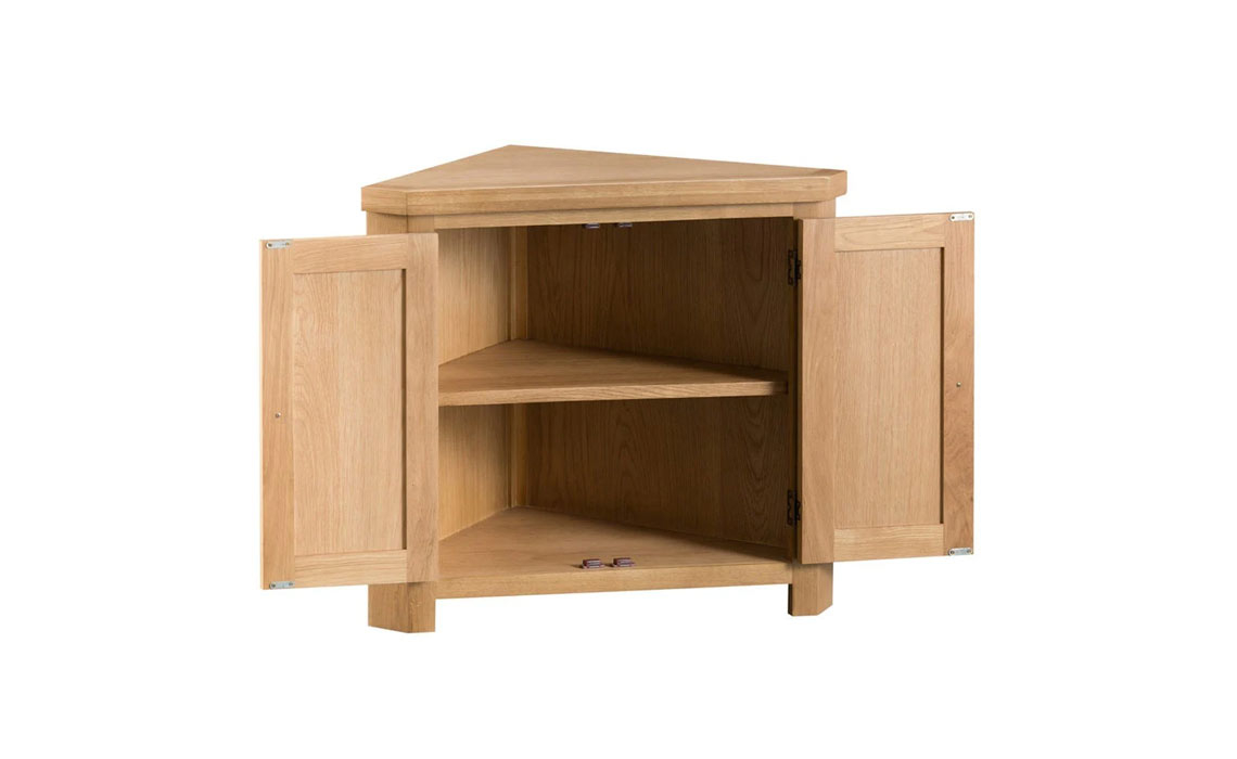 Burford Rustic Oak Corner Cabinet