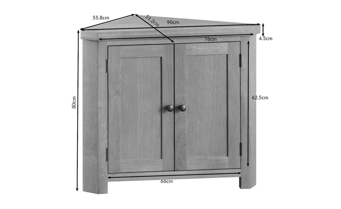 Burford Rustic Oak Corner Cabinet