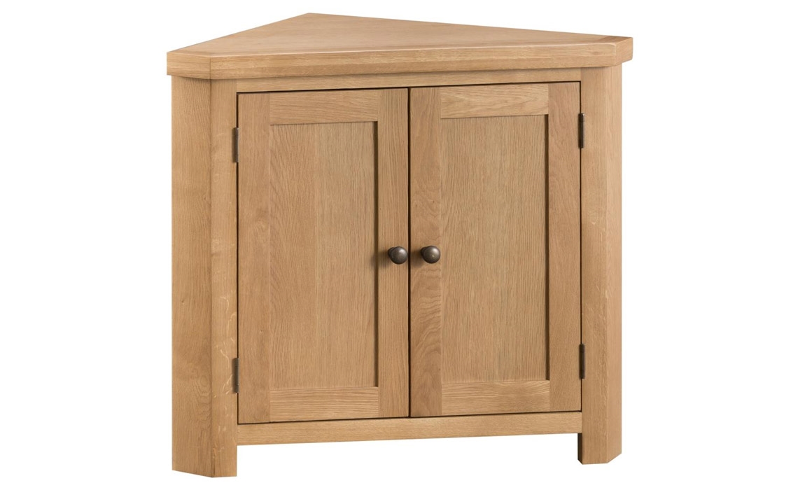 Burford Rustic Oak Corner Cabinet