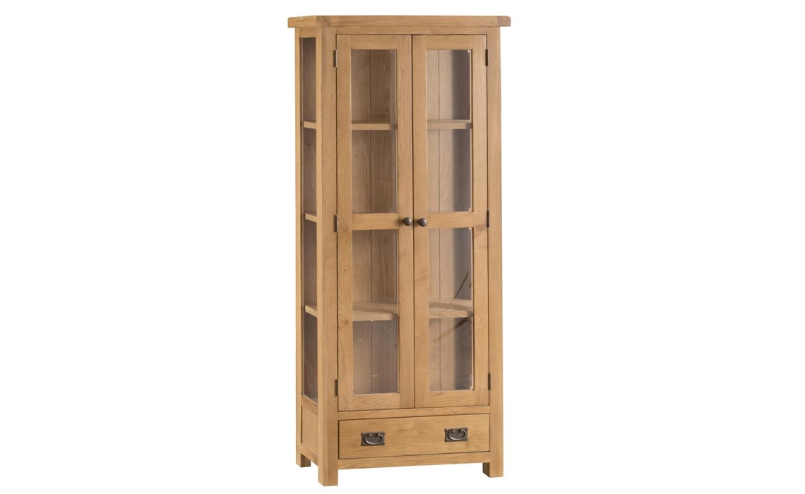 Burford Rustic Oak Display Cabinet