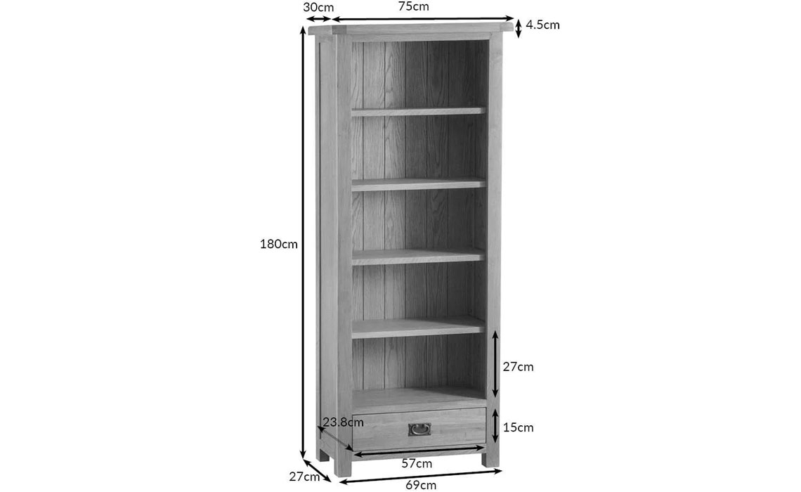 Burford Rustic Oak Medium Bookcase