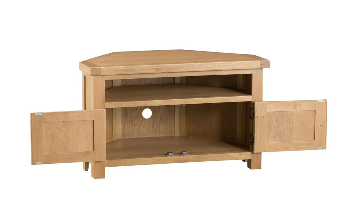 Burford Rustic Oak Corner TV Unit