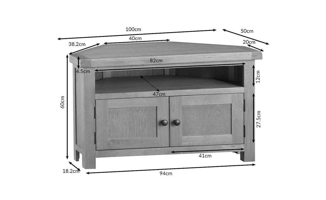 Burford Rustic Oak Corner TV Unit