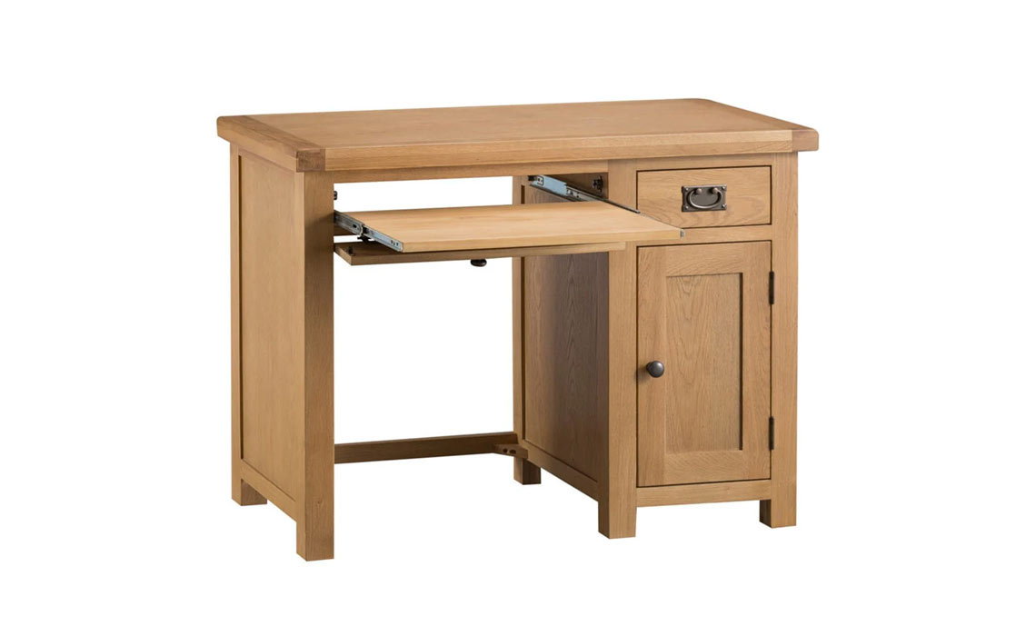 Burford Rustic Oak Single Computer Desk