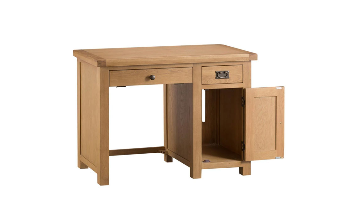 Burford Rustic Oak Single Computer Desk
