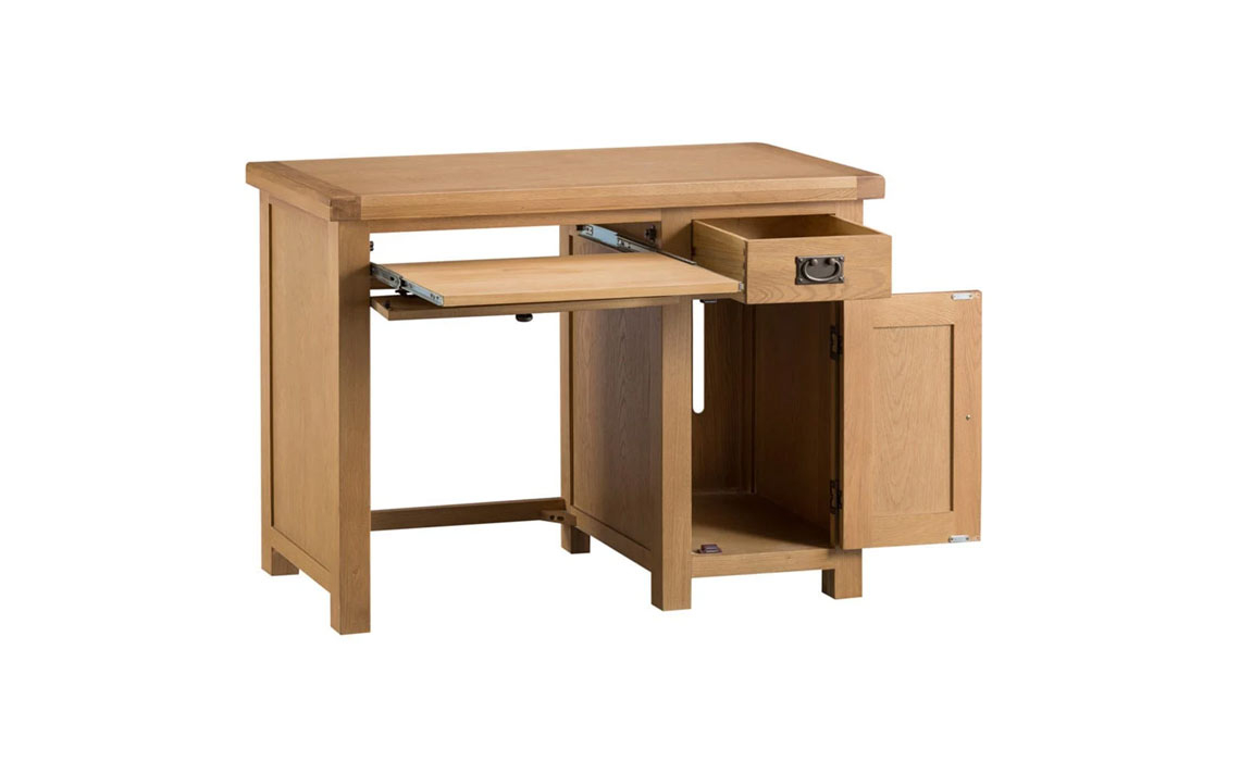 Burford Rustic Oak Single Computer Desk
