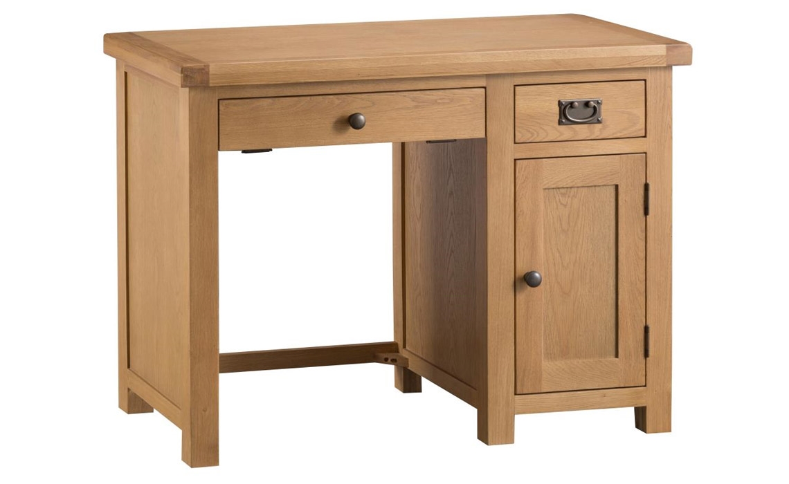 Burford Rustic Oak Single Computer Desk