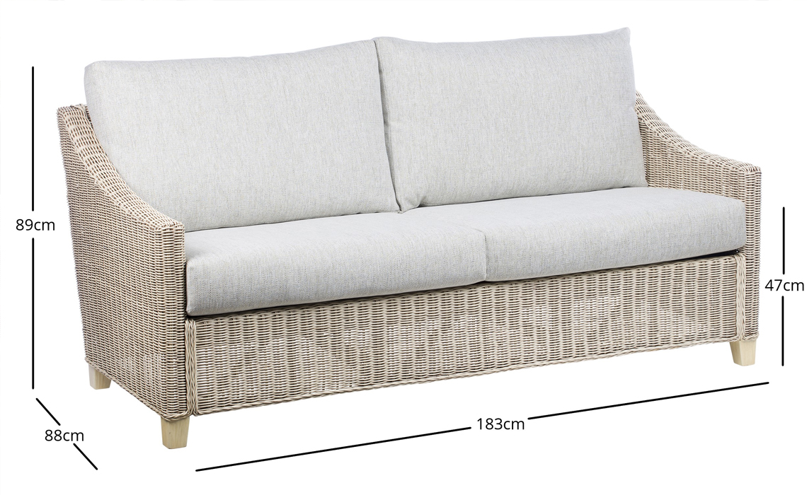 Dillon 3 Seat Sofa in Natural Wash