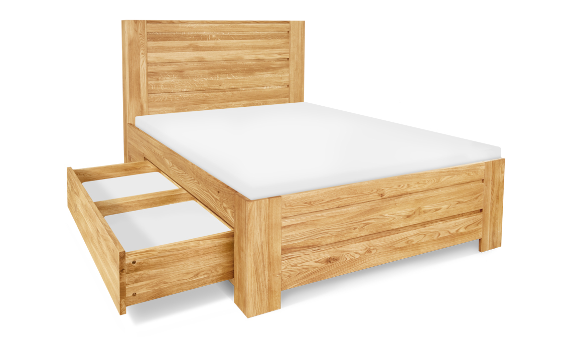 Majestic Solid Oak 6ft Super King Size, Wooden Super King Size Bed Frame With Storage