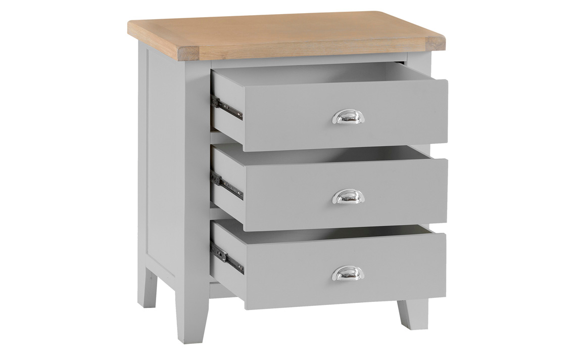 Regency Grey Painted 3 Drawer Small Chest Painted Hardwood With