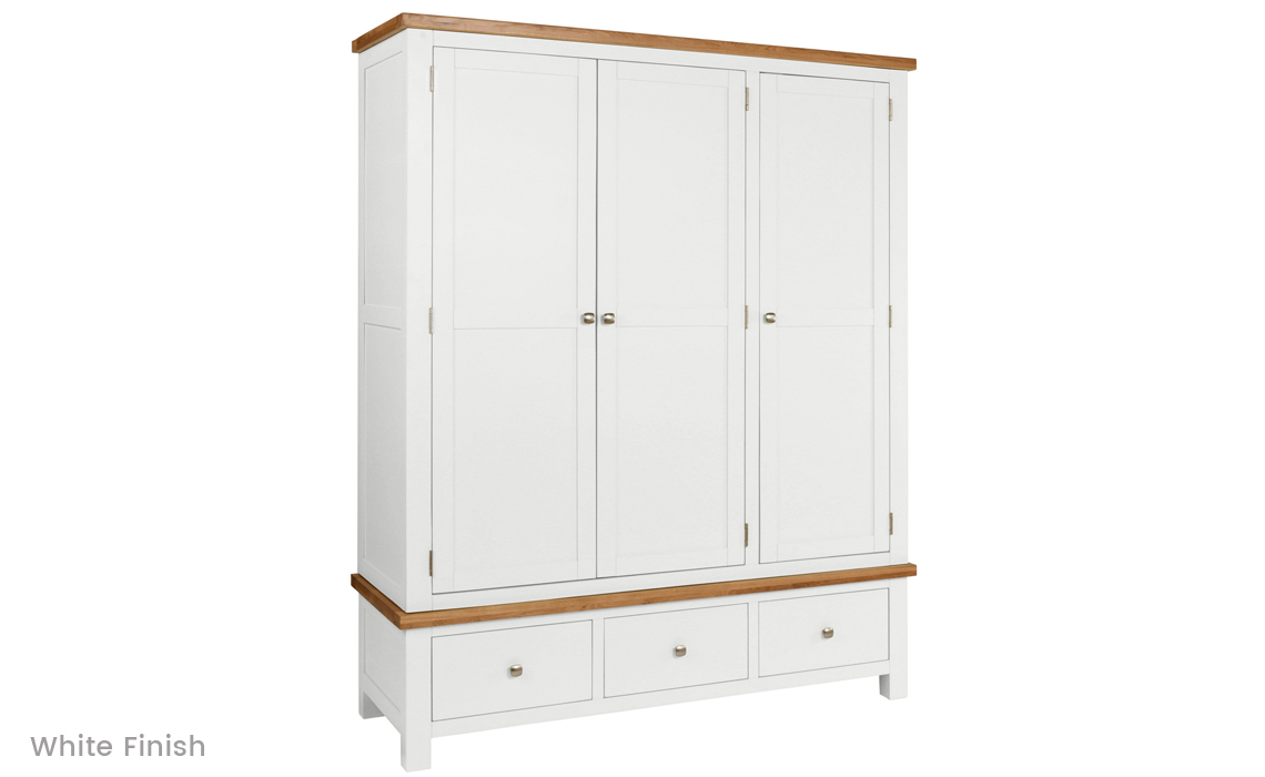 Lavenham Painted Triple Wardrobe With 3 Drawers