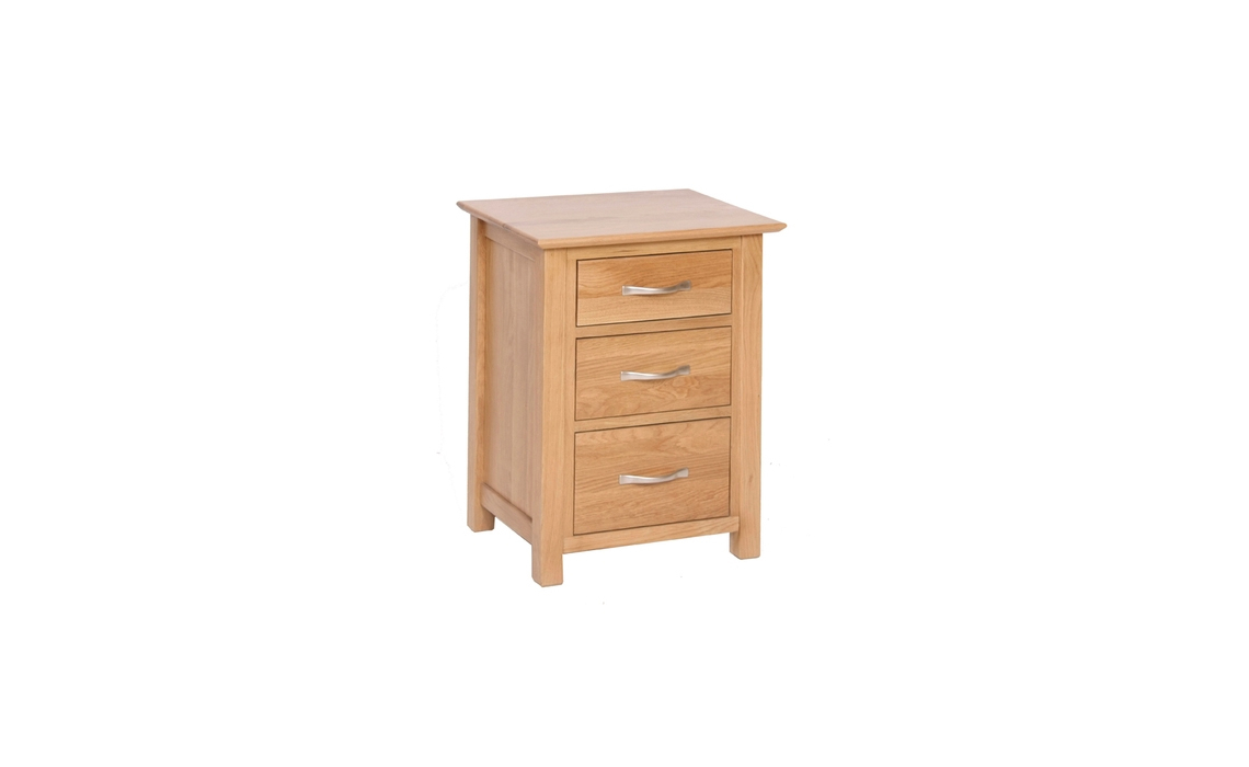 Woodford Solid Oak 3 Drawer High Bedside