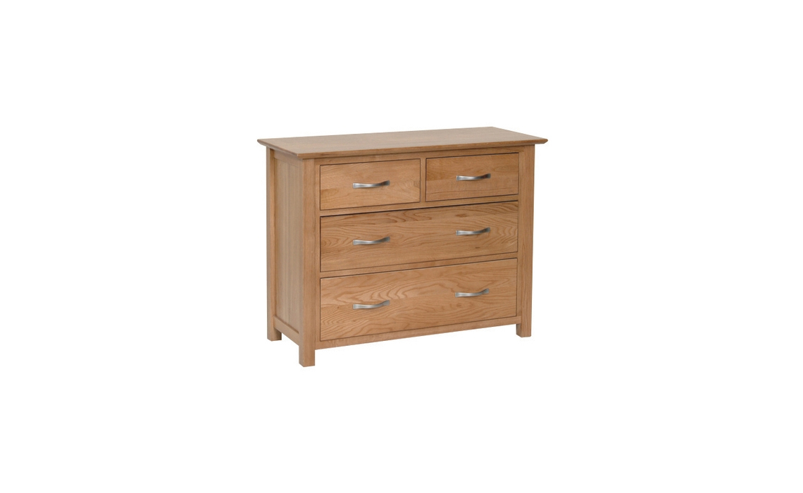 Woodford Solid Oak 2 Over 2 Chest Of Drawers