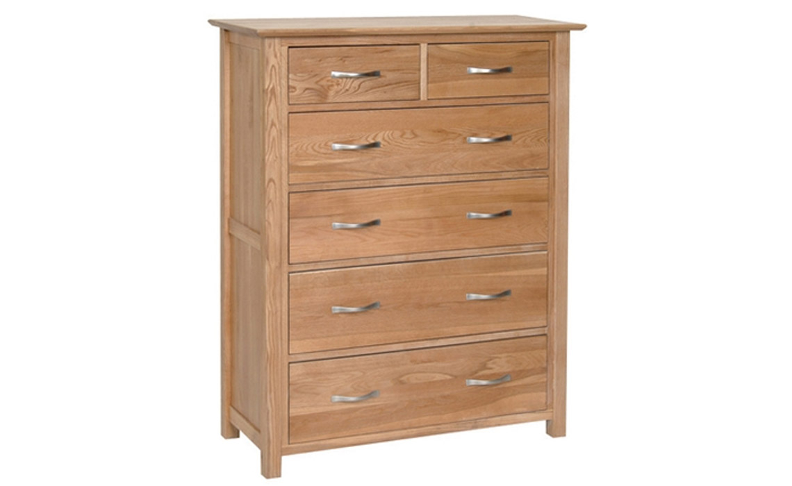 Woodford Solid Oak 2 Over 4 Chest Of Drawers