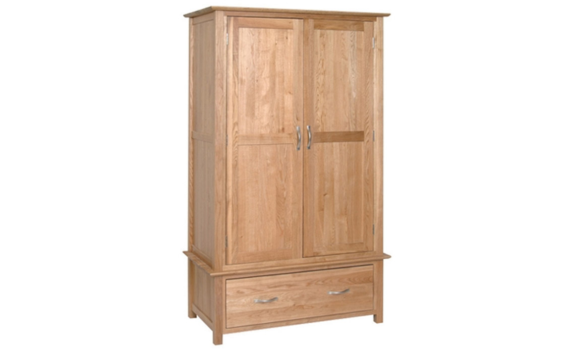 Woodford Solid Oak Double Wardrobe With Drawer