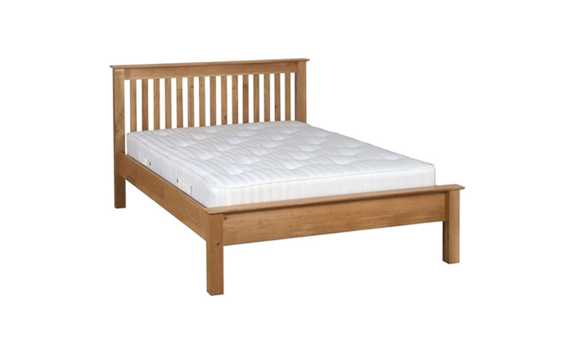 Woodford Solid Oak 4ft6 Double Low Foot, Double Bed Frame Uk