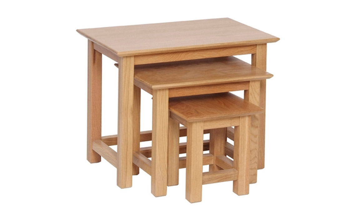 Woodford Solid Oak Nest Of 3 Tables
