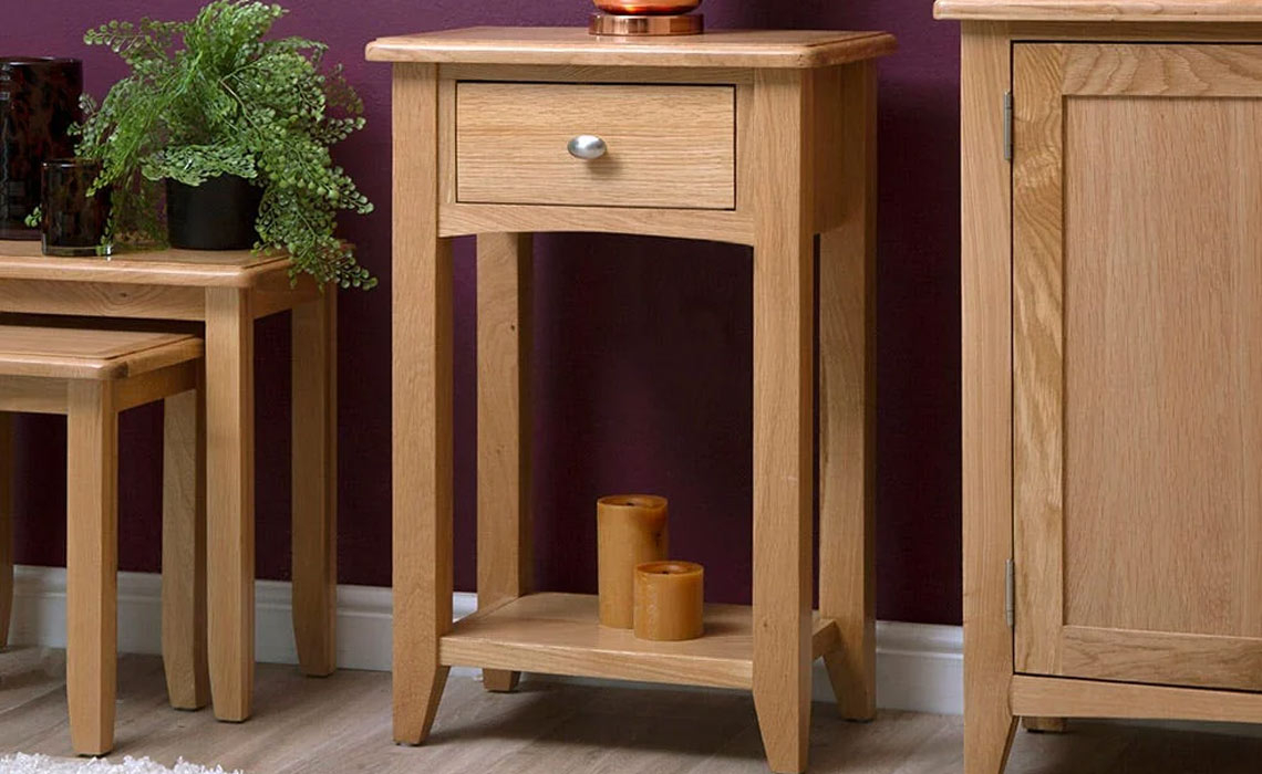 Columbus Oak 1 Drawer Console Table