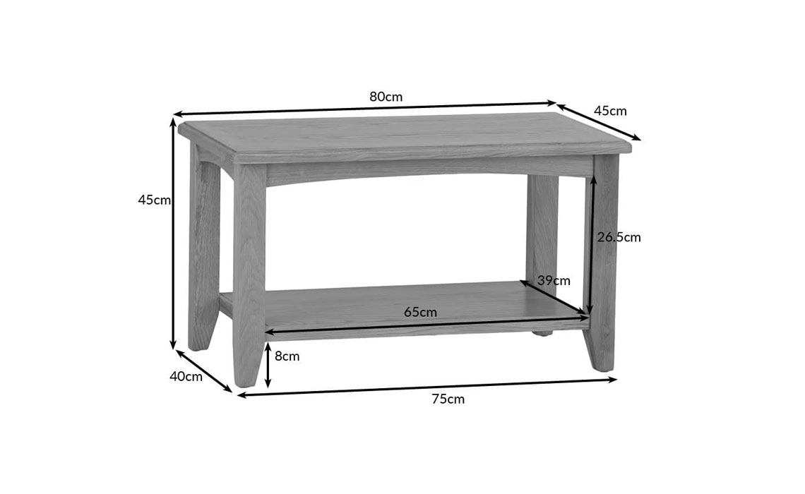 Columbus Oak Small Coffee Table