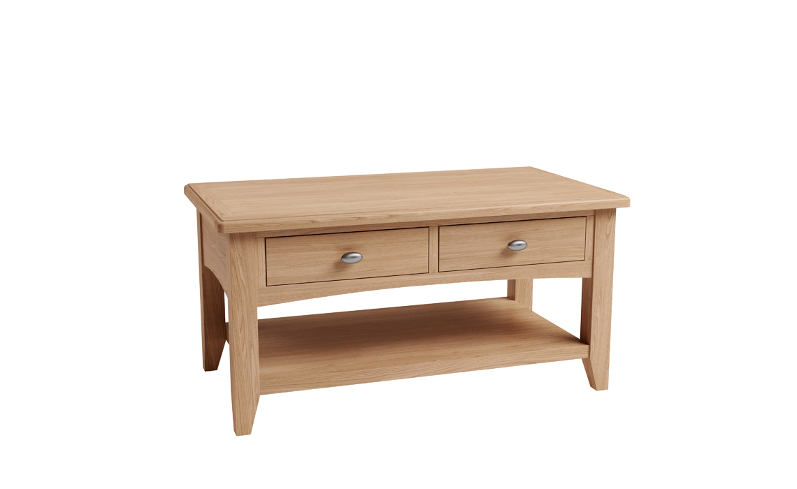 Columbus Oak Coffee Table with Drawers